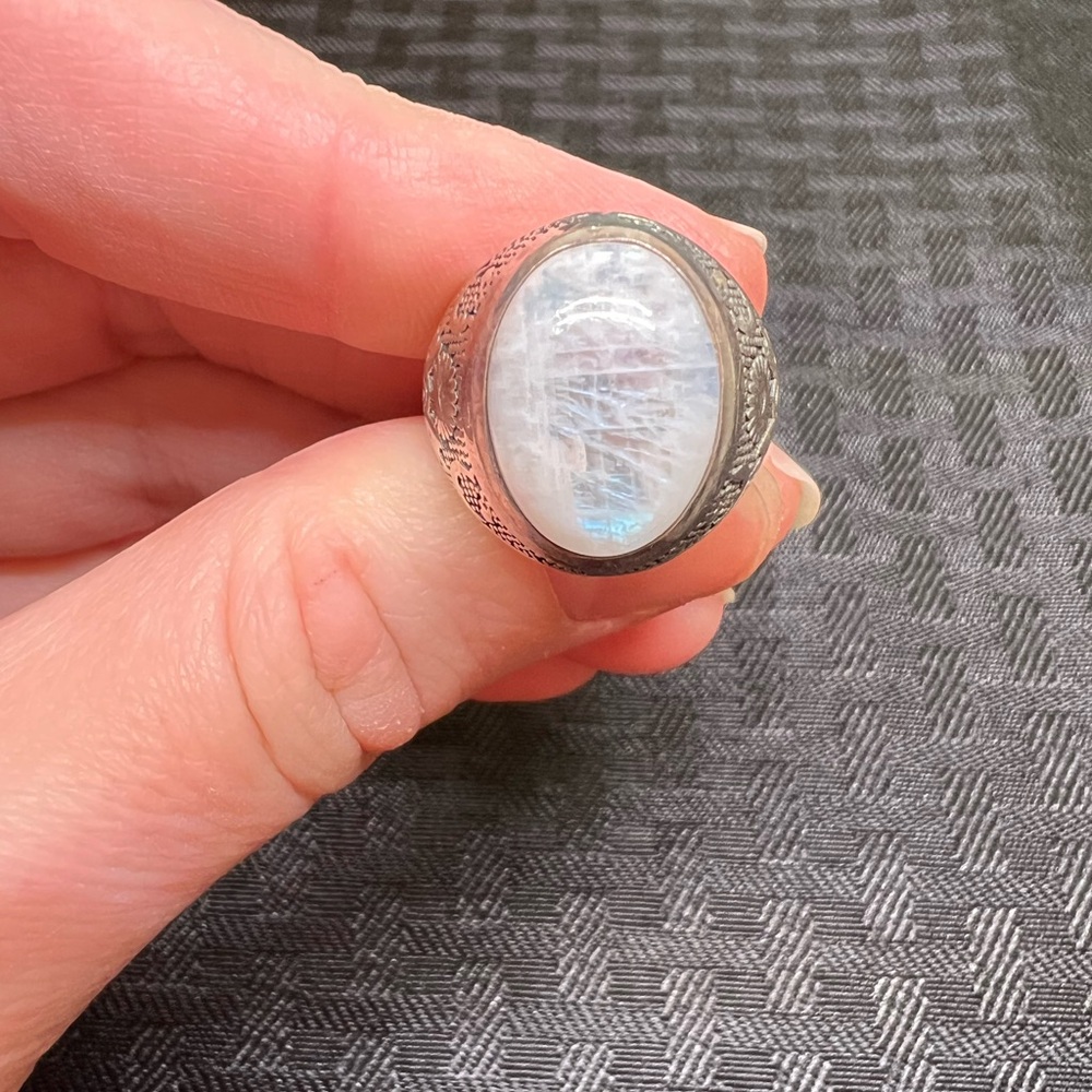 Rainbow Moonstone Ring